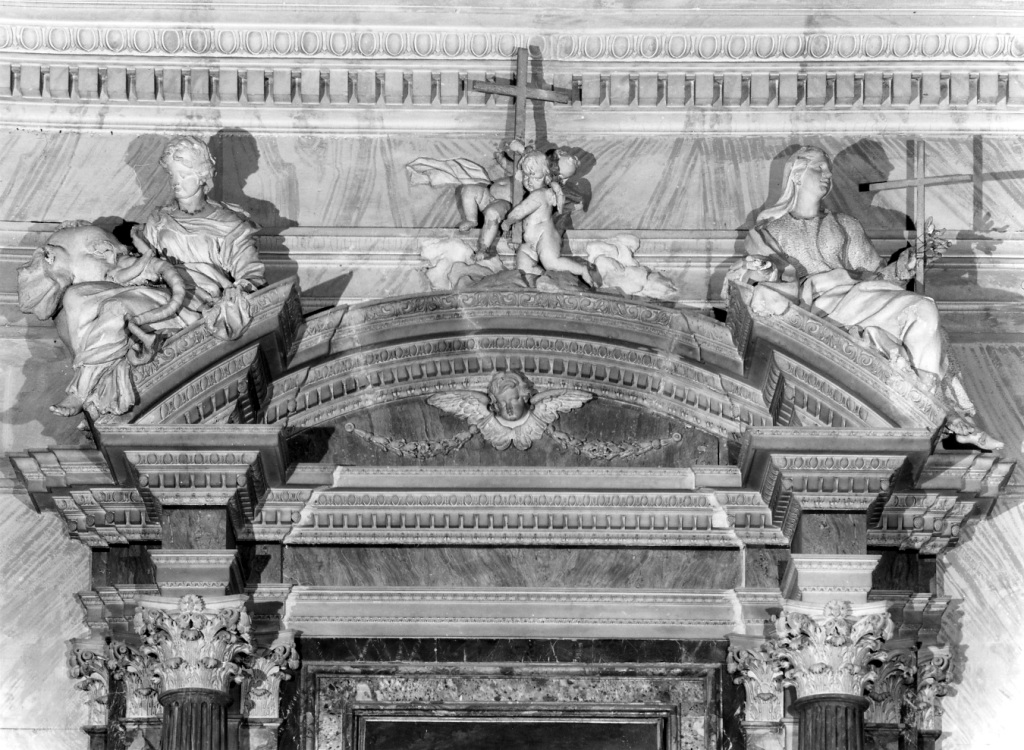..................., Abbondanza, Fede e angioletti con la croce (gruppo scultoreo) di Baratta Giovanni Maria (sec. XVII)