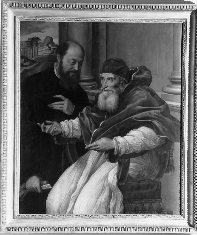 Paolo III e Reginaldo Polo (dipinto) di Bonaccorsi Pietro detto Perin del Vaga (attribuito) (prima metà sec. XVI)