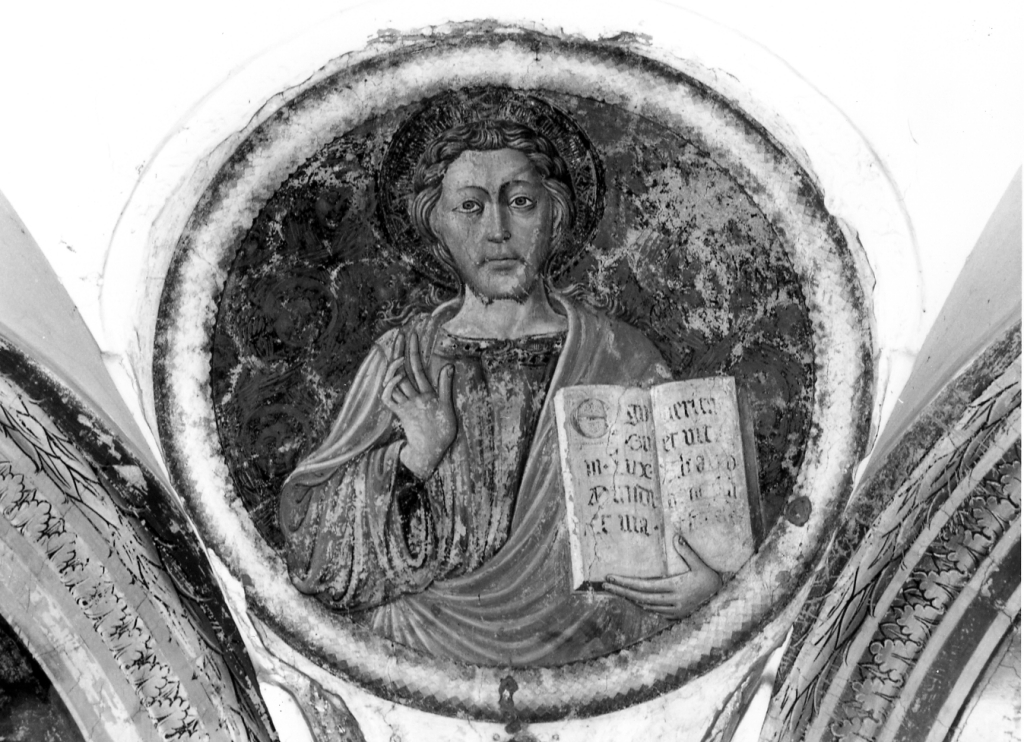 Salvatore benedicente (dipinto) di Antonio da Viterbo il Vecchio (sec. XV)