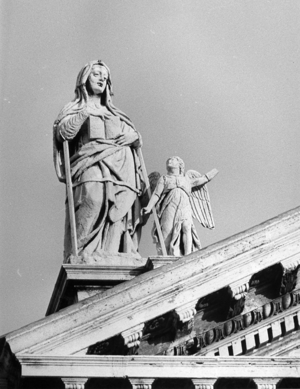 S. Francesca Romana e l'Angelo (gruppo scultoreo) di Lombardi Carlo (sec. XVII)