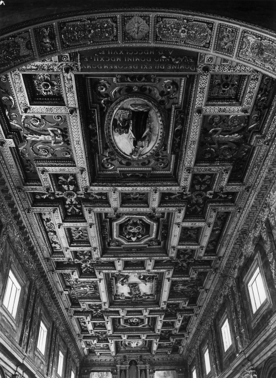 riquadri raffiguranti S. Francesca Romana; Madonna col Bambino; S. Agnese; S. Cecilia (soffitto) di Lombardi Carlo (sec. XVII)
