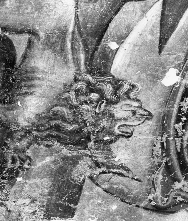 Sant'Antonio Abate seppellisce San Paolo Eremita aiutato da due leoni (dipinto) - ambito laziale (sec. XIV)