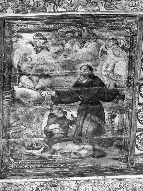 San Francesco d'Assisi riceve le stimmate (dipinto) - ambito laziale (seconda metà sec. XVII)