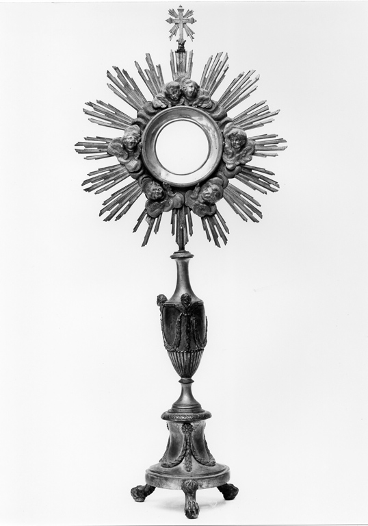 ostensorio - a raggiera - ambito laziale (seconda metà sec. XIX)