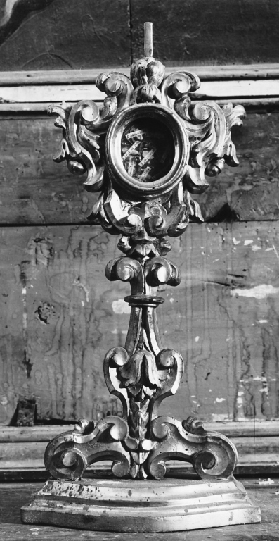 reliquiario - a ostensorio, serie - bottega laziale (sec. XVIII)