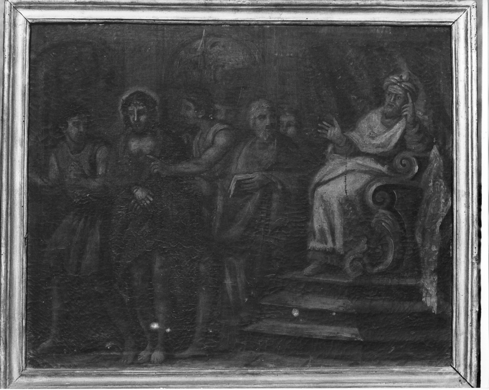 stazione I: Gesù condannato a morte (dipinto) - ambito laziale (sec. XVII)