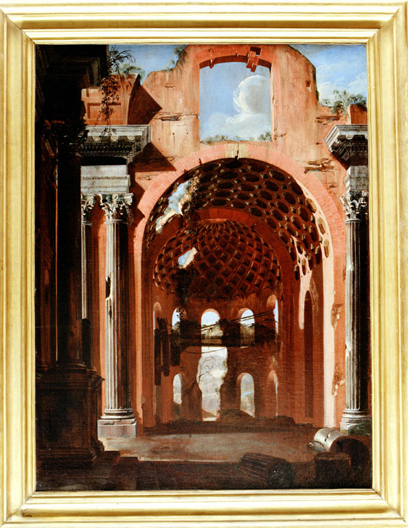 veduta della basilica di Massenzio (dipinto) di Codazzi Viviano (sec. XVII)