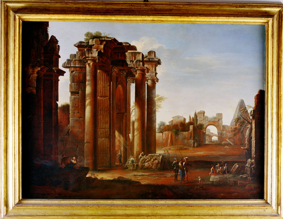 paesaggio con rovine romane (dipinto) di Roberti Domenico (sec. XVIII)