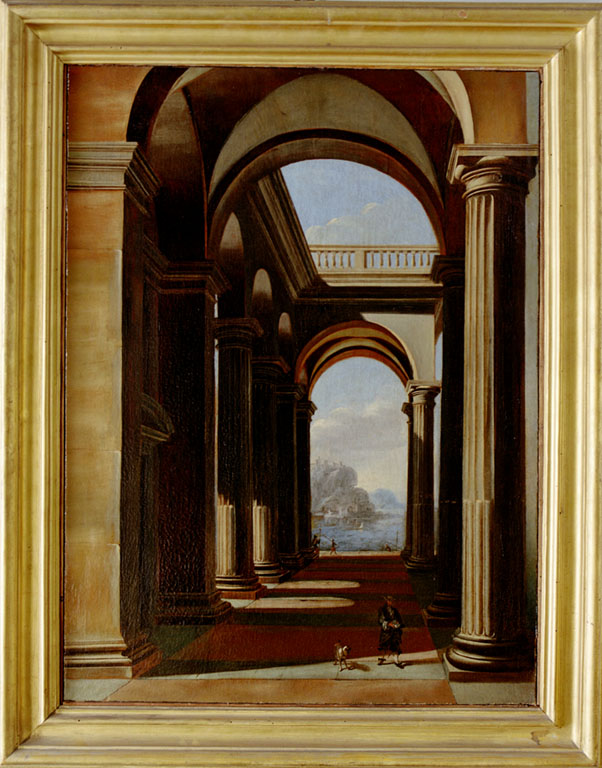 veduta con colonnato (dipinto) di Codazzi Viviano (sec. XVII, sec. XVII)