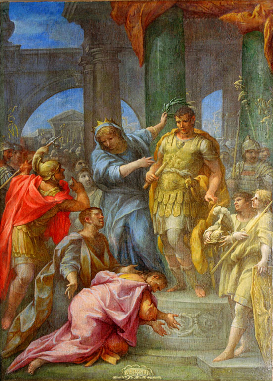 Nerone incoronato imperatore (dipinto) di Baldi Lazzaro (sec. XVII)