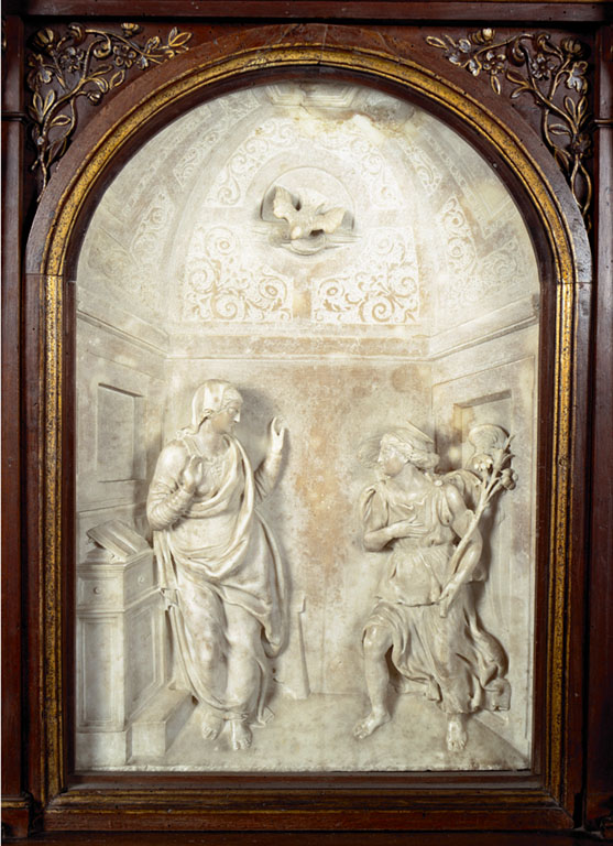 Annunciazione (rilievo) di Buonarroti Michelangelo (maniera) (sec. XVI)