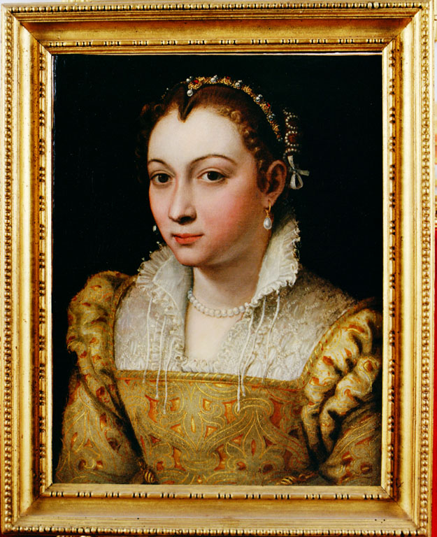 ritratto di giovane gentildonna (dipinto) di Fachetti Pietro (maniera) (seconda metà sec. XVI)