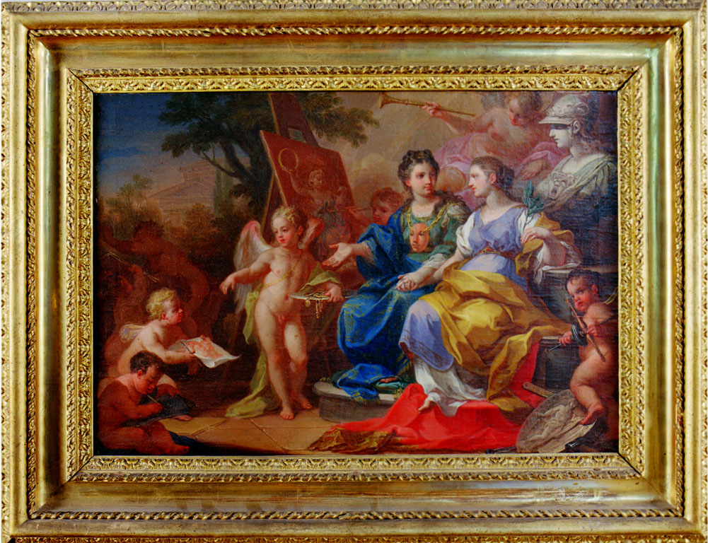 allegoria della pittura e della scultura (dipinto) di Conca Sebastiano (sec. XVIII)