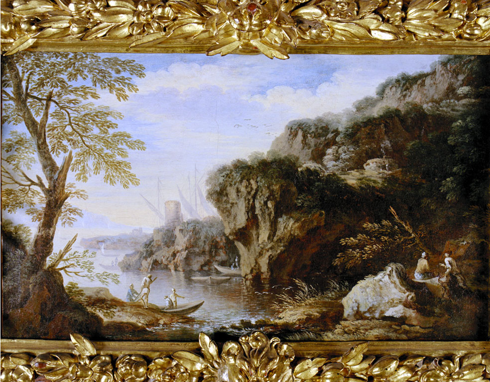 paesaggio marino (dipinto) di Rosa Salvatore (scuola) (sec. XVII)