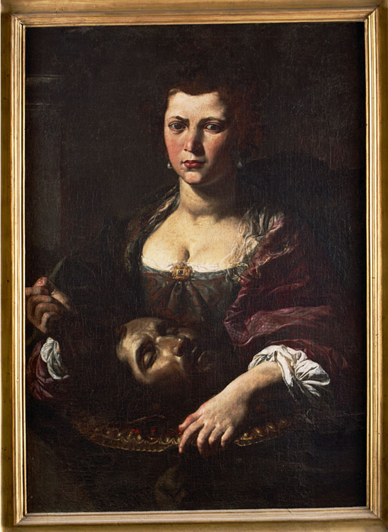 Erodiade trafigge la lingua di San Giovanni Battista con una forcina (dipinto) di De Boulogne Valentin (sec. XVII)