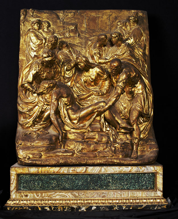 deposizione di Cristo dalla croce (rilievo) di Della Porta Teodoro (attribuito) (sec. XVII)