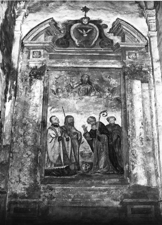 Cristo in gloria e Santi (decorazione pittorica, complesso decorativo) di Rosati Antonio (metà sec. XVII)
