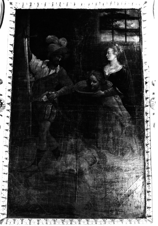 carnefice presenta a Salome la testa di San Giovanni Battista (dipinto) - ambito fiammingo (seconda metà sec. XVI)