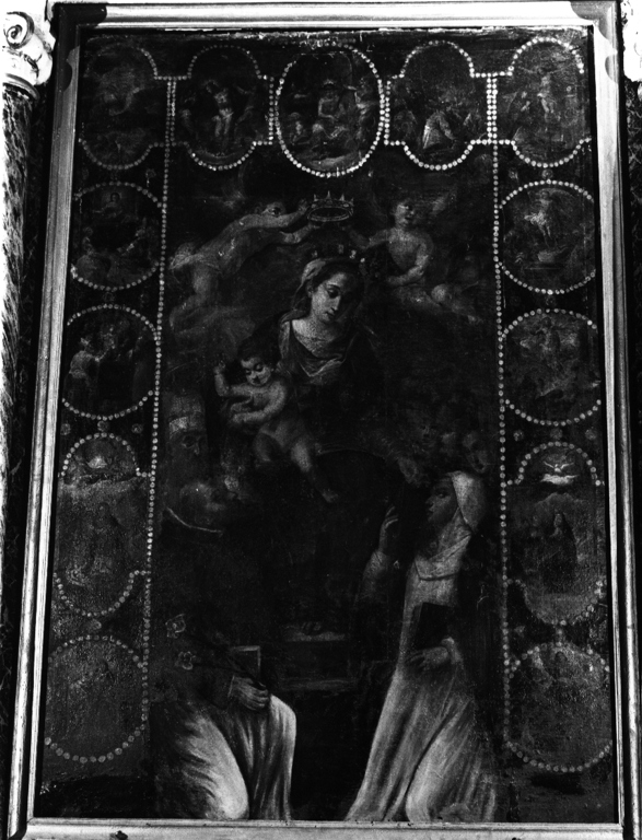 Madonna del Rosario con San Domenico e Santa Caterina da Siena (pala d'altare) - ambito viterbese (inizio sec. XVII)