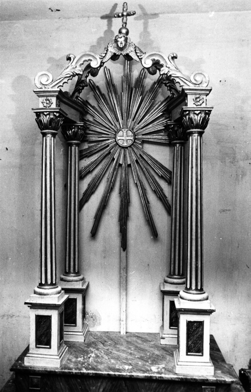 tronetto per esposizione eucaristica - a edicola - ambito viterbese (sec. XIX)