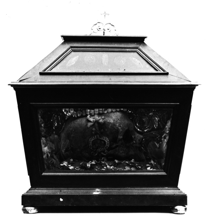 reliquiario a teca - a urna - ambito laziale (sec. XIX)