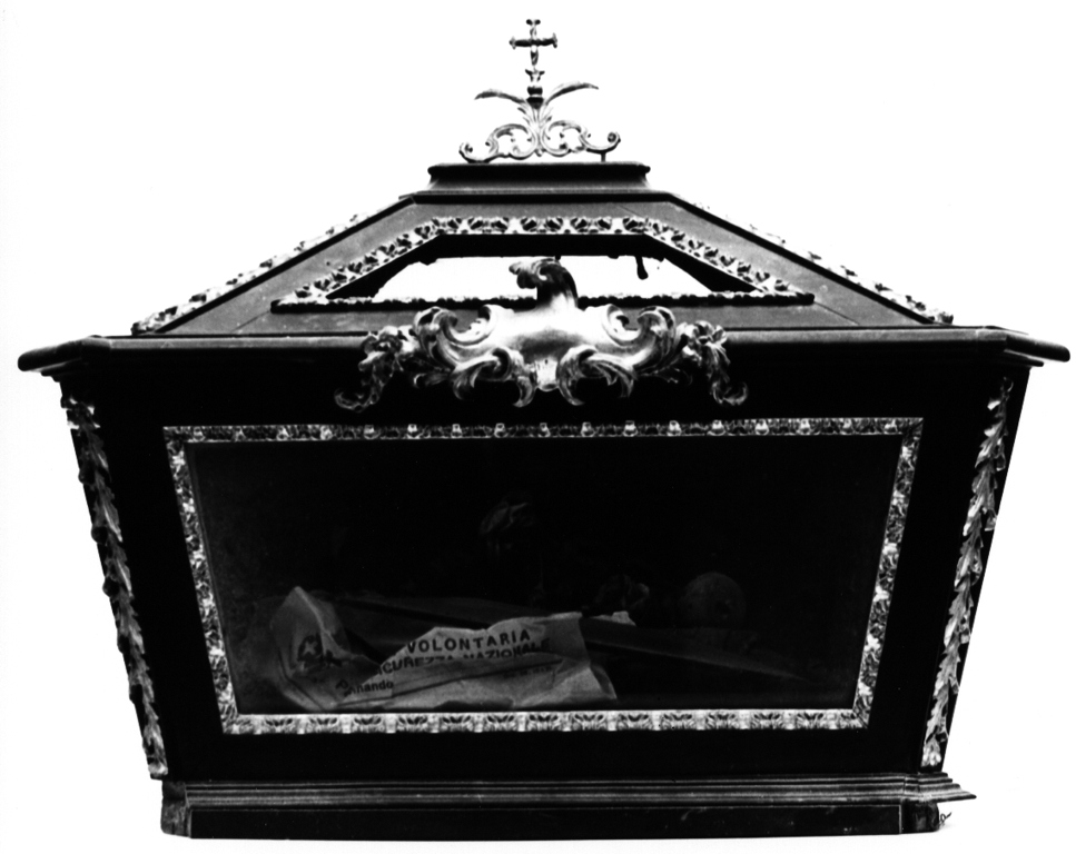 reliquiario a teca - a urna - ambito laziale (fine sec. XVIII)