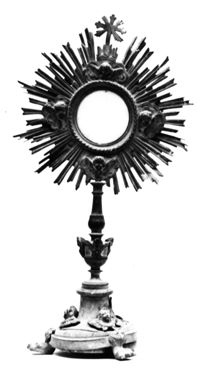 ostensorio - a raggiera - ambito laziale (inizio sec. XIX)