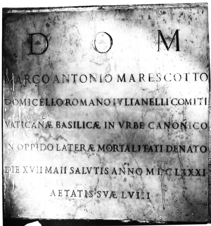 lapide tombale - ambito laziale (sec. XVII)