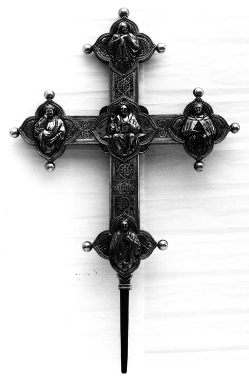Cristo crocifisso (croce processionale) di Pietro di Giovanni Anastasio di Vitale detto Giudice (attribuito) (sec. XV, sec. XVIII)