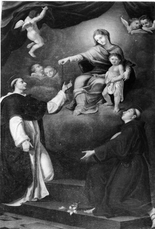Madonna del Rosario con San Domenico e Sant'Antonio (dipinto) - ambito viterbese (sec. XVIII)