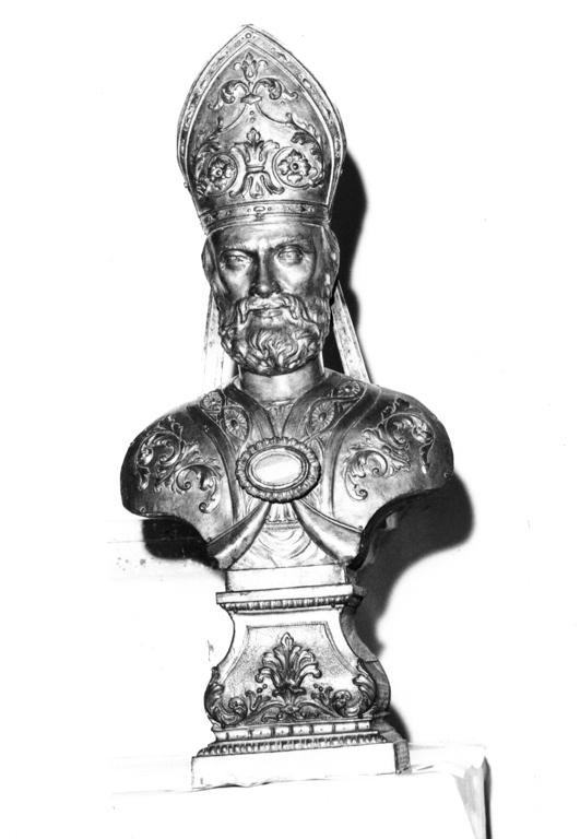 Santo vescovo (reliquiario - a busto) - ambito laziale (secc. XVIII/ XIX)