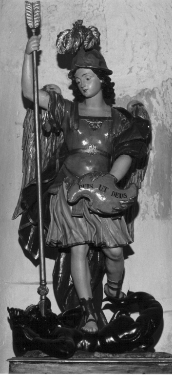 San Michele Arcangelo schiaccia il demonio (statua) - ambito Italia meridionale (fine/inizio secc. XIX/ XX)