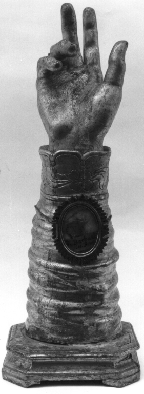 reliquiario antropomorfo - a braccio - ambito Italia meridionale (sec. XVIII)