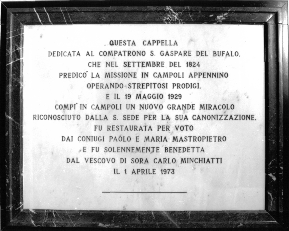 lapide documentaria - ambito laziale (sec. XX)