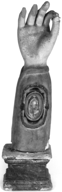 reliquiario antropomorfo - a braccio - ambito laziale (prima metà sec. XVII)