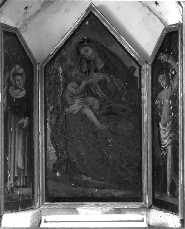 Madonna con Bambino e Santi (trittico) - ambito Italia centrale (sec. XVI)