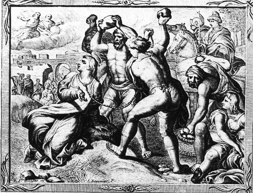 lapidazione di Santo Stefano (stampa) di De Bar Nicolas, Baroni Giuseppe (sec. XVII)