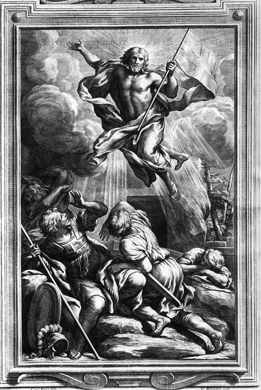 resurrezione di Cristo (stampa) di Bloemaert Cornelius il Giovane, Ferri Ciro (sec. XVII)