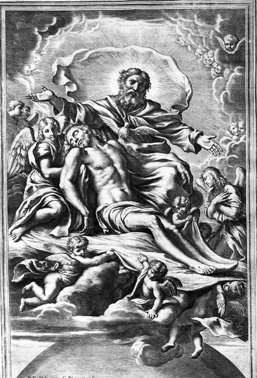 Trinità (stampa) di Bloemaert Cornelius il Giovane, Mola Pier Francesco (sec. XVII)