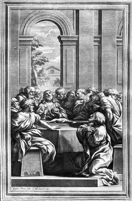 ultima cena (stampa) di Ferri Ciro, Bloemaert Cornelius il Giovane (sec. XVII)