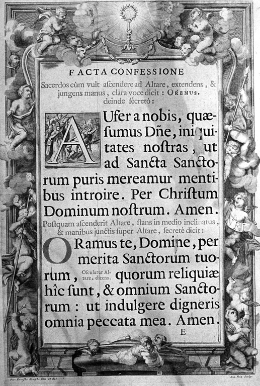 angeli con i simboli della passione (stampa) di Fritz Anton, Brughi Giovanni Battista (sec. XVIII)