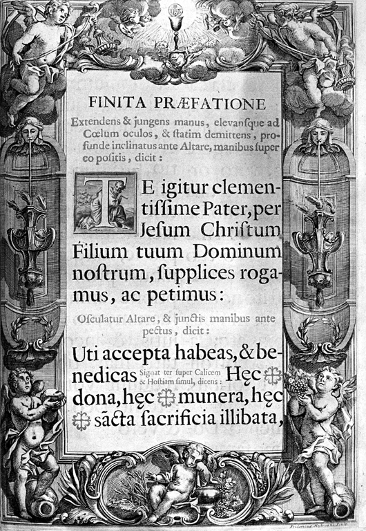 angeli adoranti il calice eucaristico (stampa) di Mastrozzi Federico, Carracci Annibale (sec. XVIII)