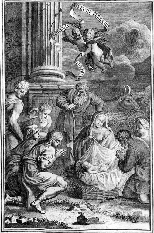 adorazione dei pastori (stampa) - ambito romano (sec. XVIII)