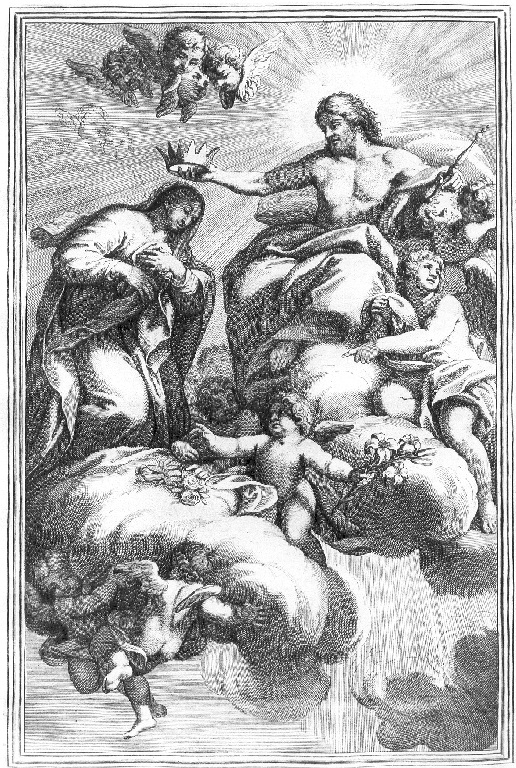 incoronazione di Maria Vergine (stampa) - ambito romano (sec. XVIII)