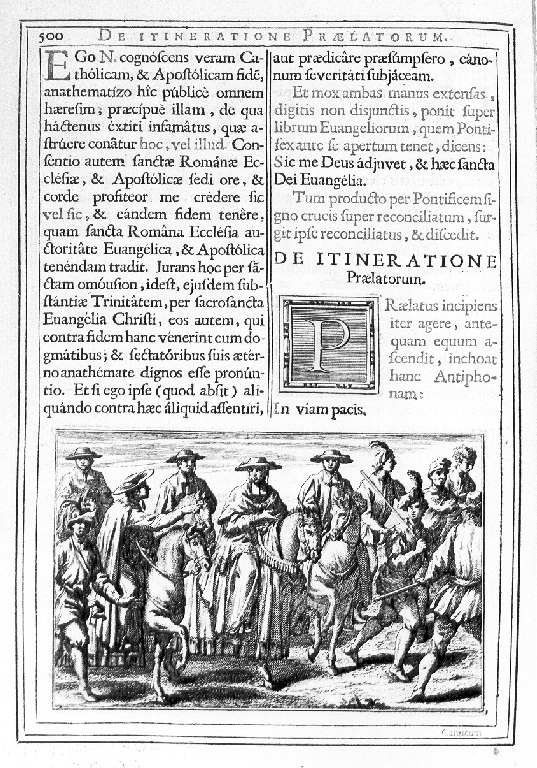 Viaggio di prelati (stampa) - ambito romano (sec. XVIII)