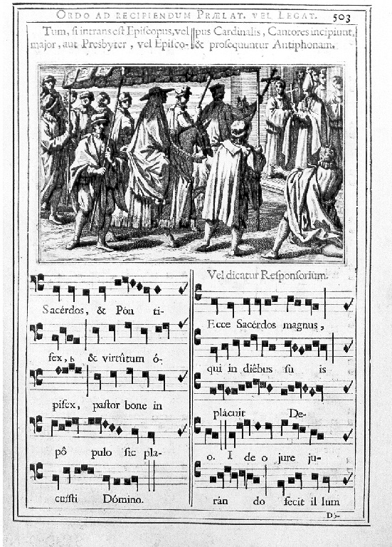 La presentazione delle credenziali (stampa) - ambito romano (sec. XVIII)