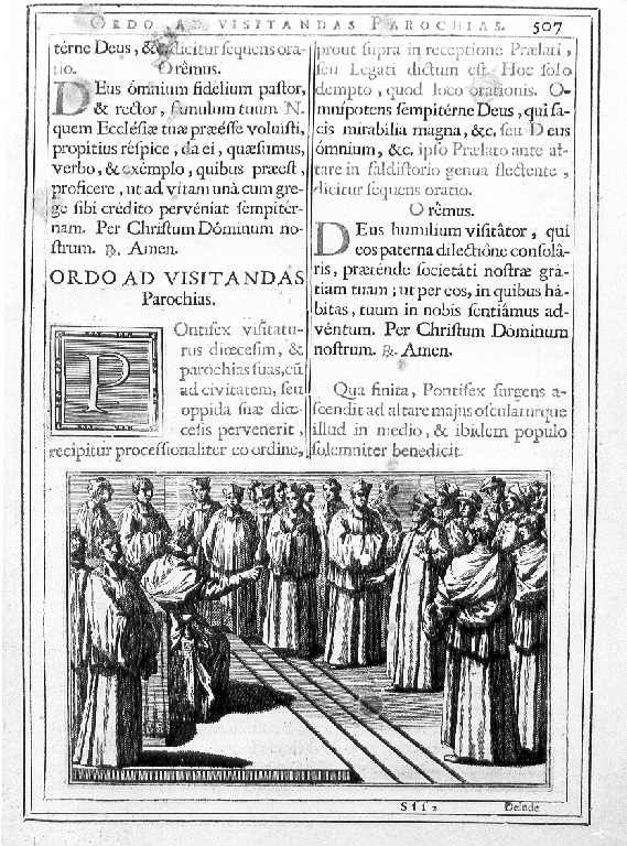 La visita pastorale (stampa) - ambito romano (sec. XVIII)