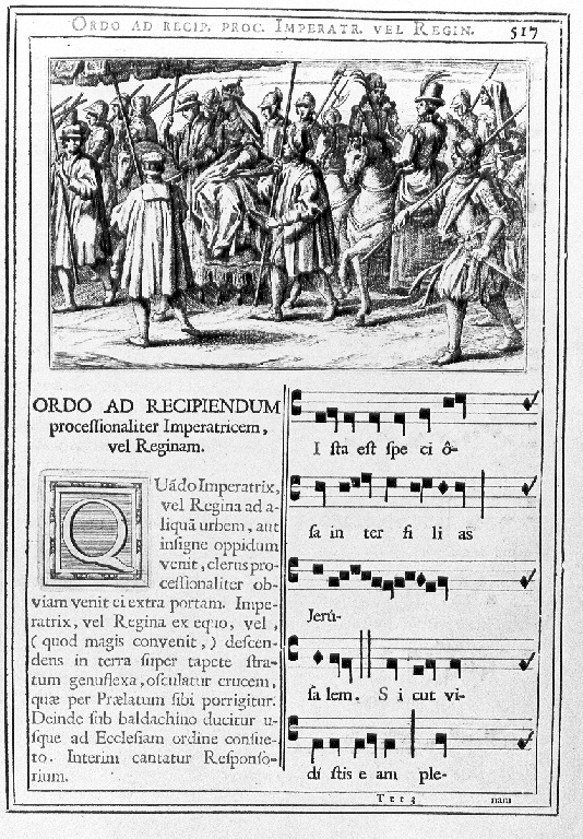La cerimonia per il ricevimento dei sovrani (stampa) - ambito romano (sec. XVIII)