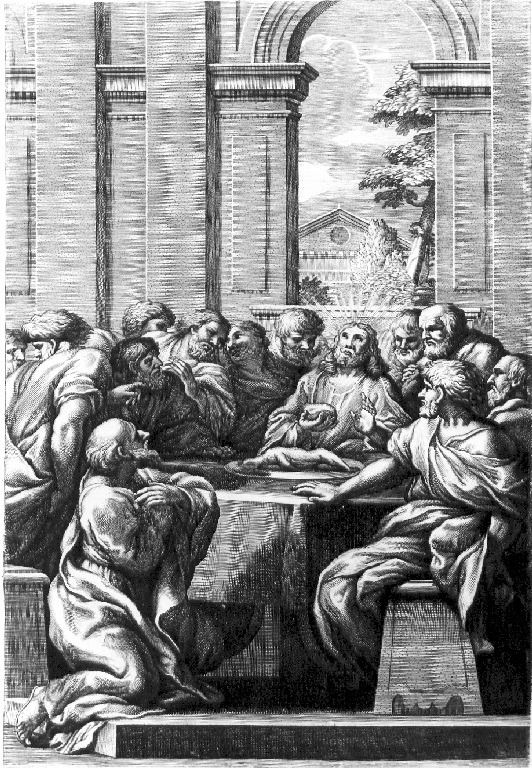 ultima cena (stampa) di Ferri Ciro, Bloemaert Cornelius il Giovane - ambito romano (sec. XIX)