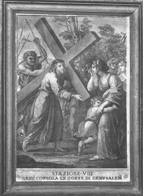 stazione VIII: Gesù consola le donne di Gerusalemme (stampa) di Cappellan Antonio (sec. XVIII)